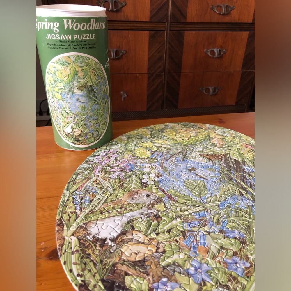 Vintage Spring Woodland Jigsaw Puzzle by Shelia Mannes-Abbott Nature Cute Mouse